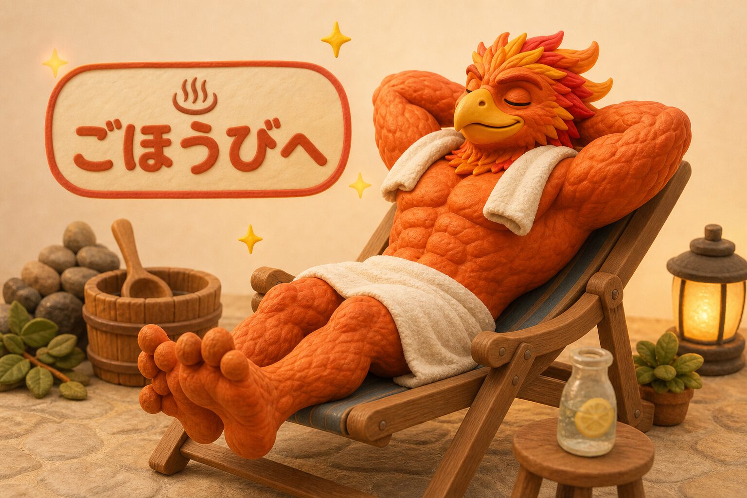 水風呂はごほうびへ|ひなたんイラスト